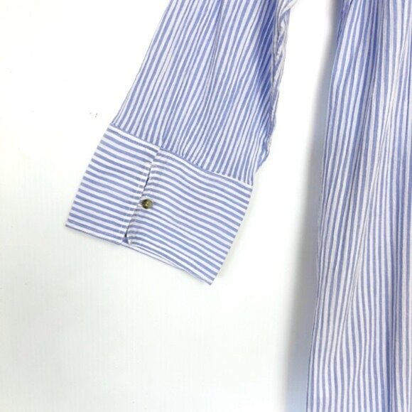 H&M CRÊPED BLUE AND WHITE STRIPED SHIRT DRESS XLARGE - Picture 4 of 10